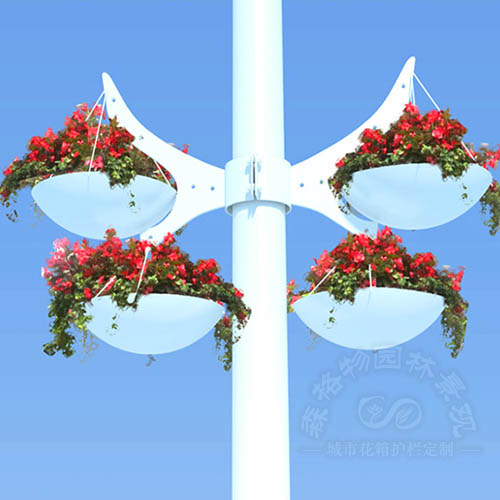 城市園藝燈桿花盆