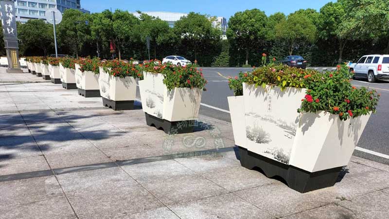 濟源PVC扇形一桶一鏈道路花箱