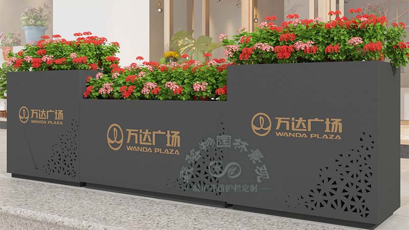 廣場印字景觀不銹鋼花箱