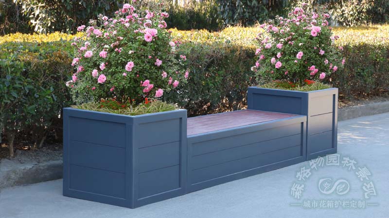 濟源公園pvc微發泡材質組合座椅花箱