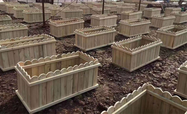 戶外景觀木制花箱制作流程和功能