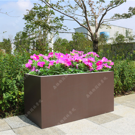 河北咖色方形鈑金花箱