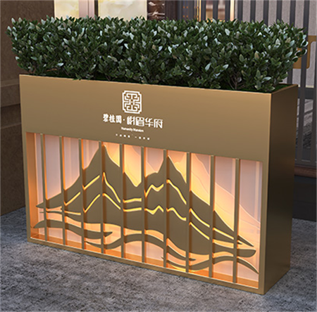 廣西鐵藝山水燈光花箱