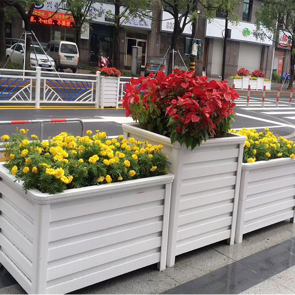 廣西雅白色條紋框鋁合金花箱