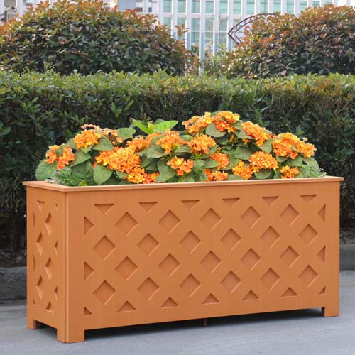 河北橘黃色網格pvc花箱