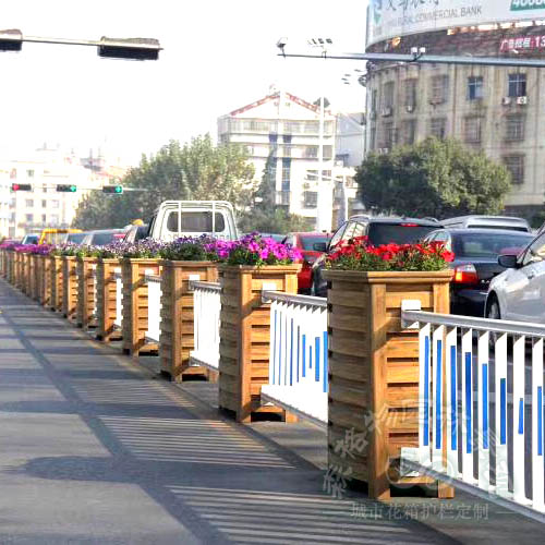 景德鎮豎式黃檀木紋鋁合金花箱