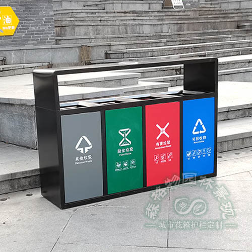 嘉興四分類不銹鋼垃圾桶果皮箱