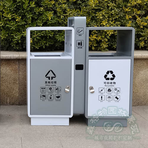 嘉興戶外不銹鋼垃圾桶雙桶