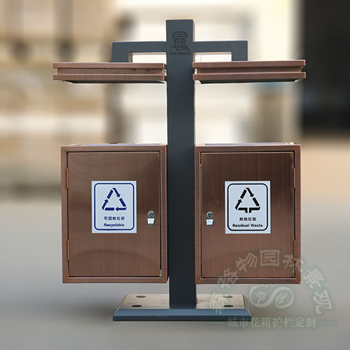 嘉興不銹鋼雙分類垃圾箱