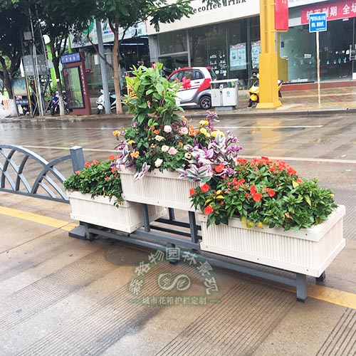 PVC花箱鍍鋅鋼花箱護欄