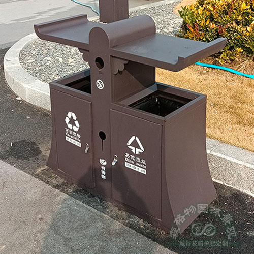 廣西古典不銹鋼雙分類垃圾箱