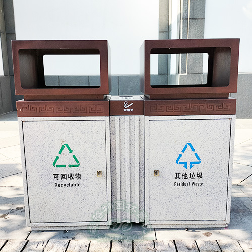 湖北戶外景觀雙分類垃圾箱