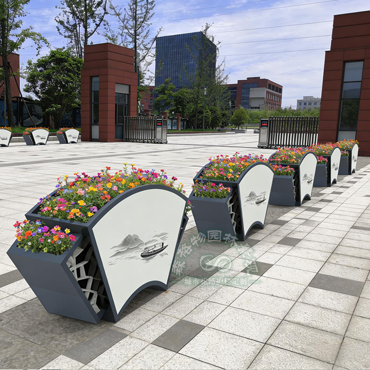 玉溪扇形宣傳畫pvc花箱