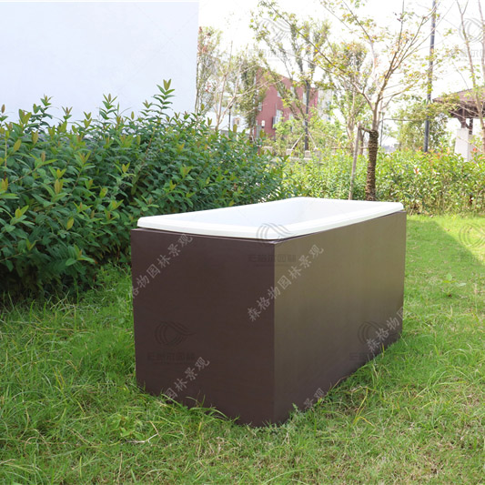 咖色方形鈑金花箱