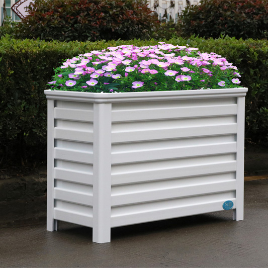 雅白色條紋框鋁合金花箱