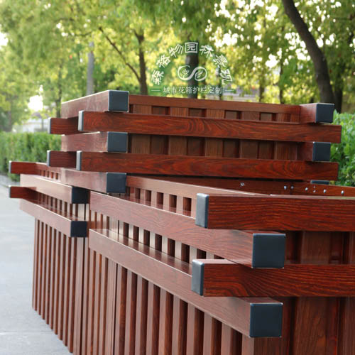 仿木紋鋁合金道路花箱