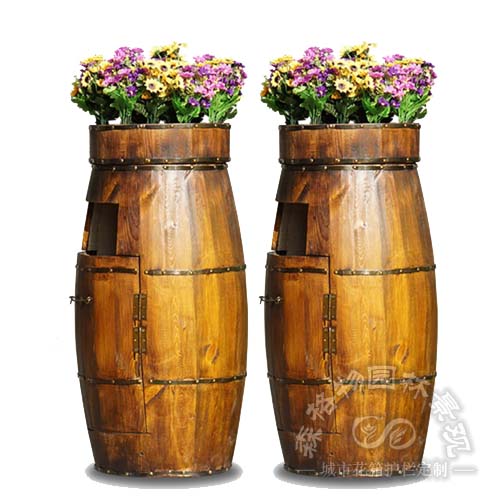 樟子松防腐木垃圾桶花箱