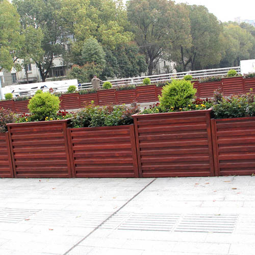 紅檀木紋橋梁鋁合金花箱