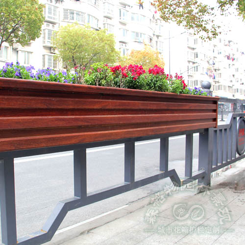 仿紅木鋁合金道路花箱