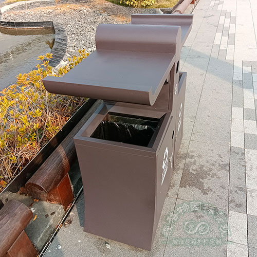 古典不銹鋼雙分類垃圾箱