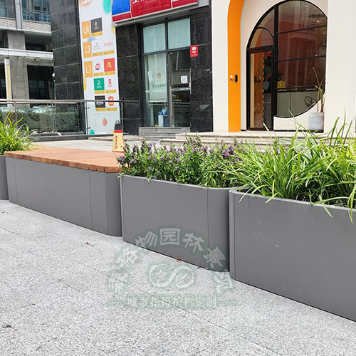 不銹鋼防腐木花箱座椅